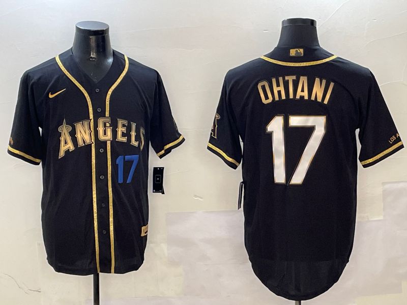 Men Houston Astros 17 Ohtani Black Gold Game 2025 Nike MLB Jersey style 4